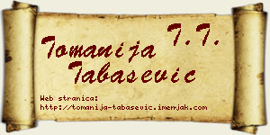 Tomanija Tabašević vizit kartica